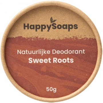 HAPPYSOAPS SWEET ROOTS NATUURLIJKE DEODORANT CREME POTJE 50 GRAM