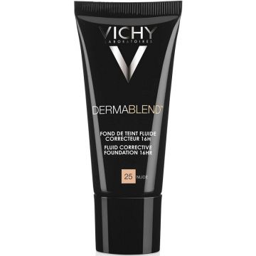 VICHY DERMABLEND (VICHY) DERMABLEND FLUID CORRECTIVE 16HR 25 NUDE FOUNDATION TUBE 30 ML