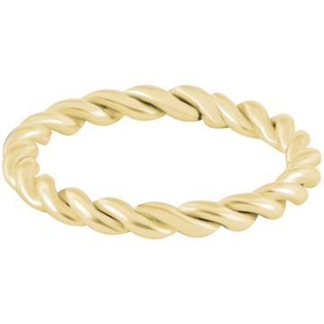 TROLI TROLI MODERN GILDED TWISTED STEEL RING - CIRCUIT: 52 MM