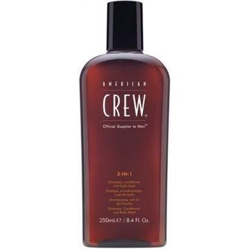 AMERICAN CREW 3-IN-1 SHAMPOO, CONDITIONER AND BODY WASH FLACON 250 ML