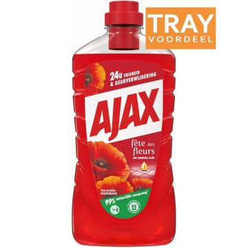 AJAX RODE BLOEMEN ALLESREINIGER TRAY 8 X 1000 ML