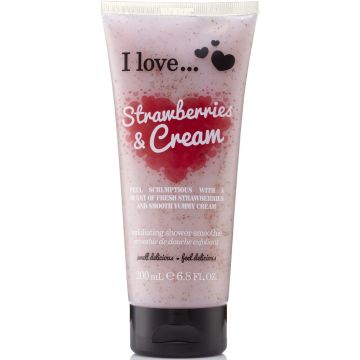 I LOVE STRAWBERRIES & CREAM EXFOLIATING SHOWER SMOOTHIE BODYSCRUB 200 ML