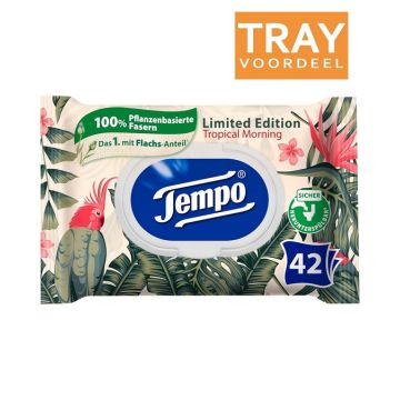 EDET TROPICAL MORNING LIMITED EDITION VOCHTIG TOILETPAPIER TRAY 7 X 42 STUKS