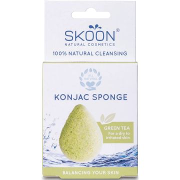 SKOON GREEN TEA KONJAC SPONGE SPONS 1 STUK