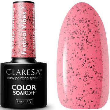 CLARESA COLOR SOAK OFF FESTIVAL VIBES 02 UV/LED GELLAK 5 GRAM