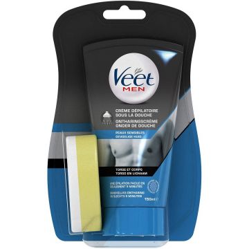 VEET MEN ONDER DE DOUCHE GEVOELIGE HUID ONTHARINGSCREME TUBE 150 ML