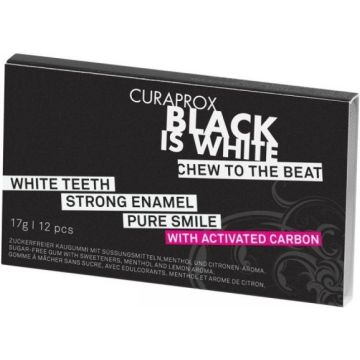 CURAPROX BLACK IS WHITE KAUWGOM 12 STUKS