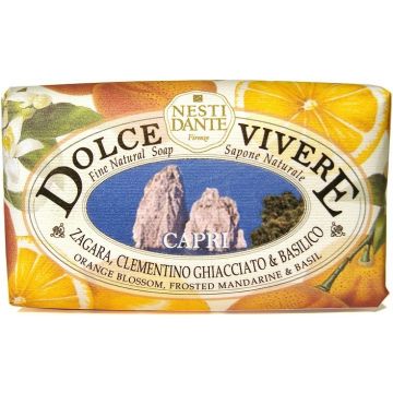 NESTI DANTE DOLCE VIVERE (NESTI DANTE) DOLCE VIVERE CAPRI ORANGE BLOSSOM, FROSTED MANDARINE & BASIL ZEEP WIKKEL 250 GRAM