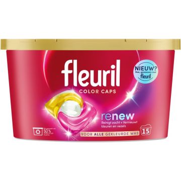 FLEURIL RENEW COLOR CAPS WASMIDDEL CAPSULES DOOSJE 15 STUKS