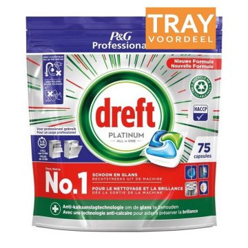 DREFT PLATINUM (DREFT) PLATINUM ALL IN ONE VAATWASTABLETTEN TRAY 3 X 75 STUKS