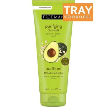 FREEMAN PURIFYING AVOCADO + OATMEAL CLAY MASK GEZICHTSMASKER TRAY 6 X 175 ML