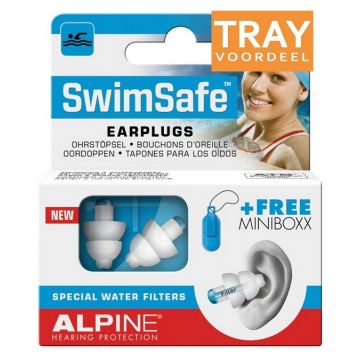 ALPINE SWIMSAFE EARPLUGS OORDOPJES TRAY 6 X 2 STUKS