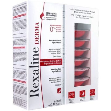 REXALINE DERMA (REXALINE) DERMA NIGHT MASK-IN-CREAM GEZICHTSMASKER DOOSJE 6 X 3 ML