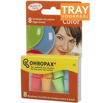 OHROPAX COLOR SCHUIM-OORDOPJES TRAY 160 X 8 STUKS