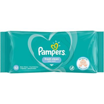 PAMPERS FRESH CLEAN BABYDOEKJES PAK 52 STUKS