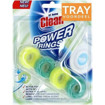 AT HOME CLEAN FRESH CITRUS POWER RINGS TOILETBLOK TRAY 12 X 40 GRAM