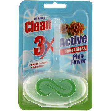 AT HOME CLEAN PINE POWER TOILETBLOK PAK 40 GRAM