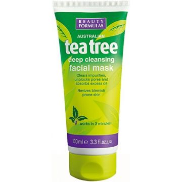 BEAUTY FORMULAS TEA TREE (BEAUTY FORMULAS) TEA TREE DEEP CLEANSING FACIAL MASK GEZICHTSMASKER TUBE 100 ML