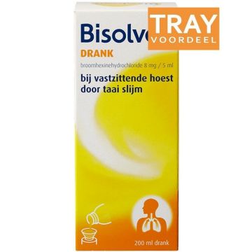 BISOLVON DRANK BIJ VASTZITTENDE HOEST HOESTDRANK TRAY 24 X 200 ML