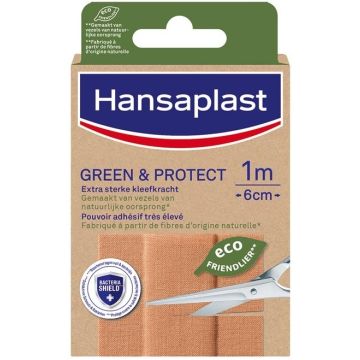 HANSAPLAST GREEN & PROTECT (HANSAPLAST) GREEN & PROTECT 1M X 6CM PLEISTERS PAKJE 1 STUK
