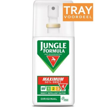 JUNGLE FORMULA MAXIMUM 50% DEET ANTI MUGGENSPRAY SPRAY TRAY 30 X 75 ML