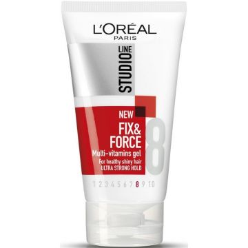 L'OREAL STUDIO LINE FIX & FORCE (L'OREAL) FIX & FORCE MULTI-VITAMINS GEL ULTRA STRONG HOLD TUBE 150 ML