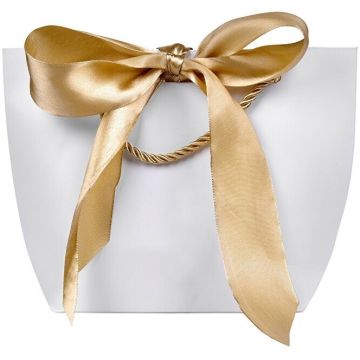 TROLI WITTE CADEAUTAS MET GOUDEN STRIK 1 STUK