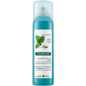 KLORANE AQUATIC MINT DETOX DRY SHAMPOO DROOGSHAMPOO SPUITBUS 150 ML
