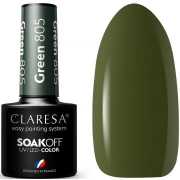 CLARESA COLOR SOAK OFF GREEN 805 UV/LED GELLAK 5 GRAM