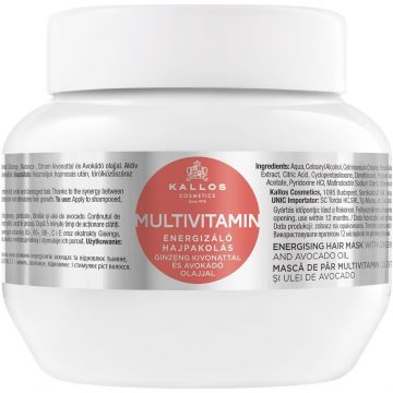 KALLOS MULTIVITAMIN ENERGISING HAIR MASK HAARMASKER POT 275 ML