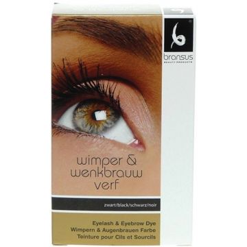 BRANSUS WIMPER & WENKBRAUW VERF ZWART SET 1 STUK