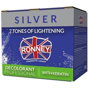 RONNEY DECOLORANT PREFESSIONAL (RONNEY) DECOLORANT PROFESSIONAL SILVER BLEACHING POWDER WITH KERATIN HAARKLEURING DOOSJE 500 GRAM