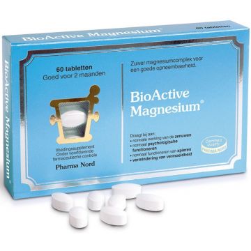PHARMA NORD BIOACTIVE MAGNESIUM VOEDINGSSUPPLEMENT TABLETTEN DOOSJE 60 STUKS