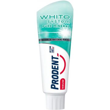 PRODENT WHITE SYSTEM PURE MINERAL TANDPASTA TUBE 75 ML