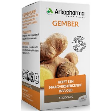 ARKOPHARMA ARKOCAPS GEMBER HEEFT EEN MAAGVERSTERKENDE INVLOED CAPSULES POT 45 STUKS