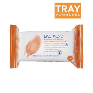 LACTACYD REINIGENDE INTIEME DOEKJES TRAY 12 X 15 STUKS