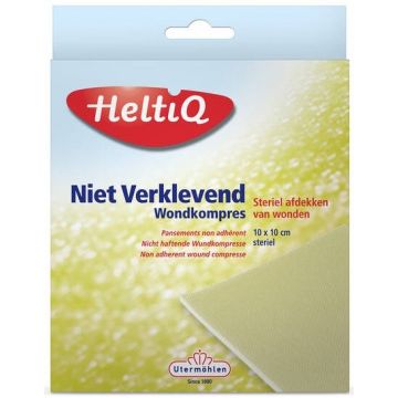 HELTIQ NIET VERKLEVEND WONDKOMPRES 10 X 10 CM 5 STUKS