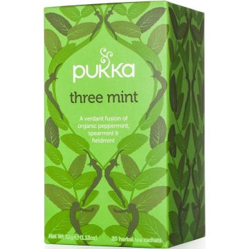 PUKKA THREE MINT PEPPERMINT, SPEARMINT & FIELDMINT THEE DOOSJE 20 ZAKJES