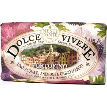 NESTI DANTE DOLCE VIVERE (NESTI DANTE) DOLCE VIVERE PORTOFINO FLAX, ROSE WATER & MARINE LILY ZEEP WIKKEL 250 GRAM