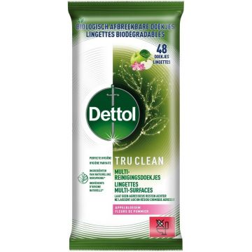 DETTOL TRU CLEAN (DETTOL) TRU CLEAN APPELBLOESEM MULTI-REINIGINGSDOEKJES PAK 48 STUKS