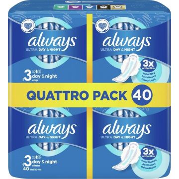 ALWAYS ULTRA (ALWAYS) ULTRA DAY & NIGHT WINGS MAANDVERBAND 40 STUKS