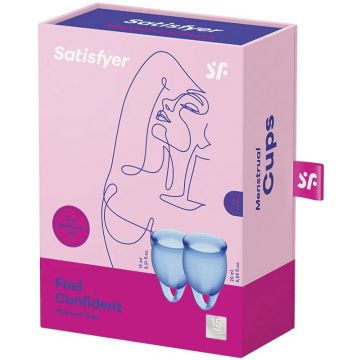 SATISFYER FEEL CONFIDENT MENSTRUATIE CUPS BLAUW DOOSJE 2 STUKS