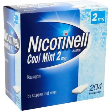 NICOTINELL KAUWGOM COOL MINT 2 MG DOOSJE 204 STUKS