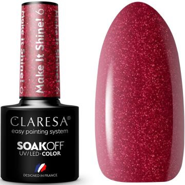 CLARESA COLOR SOAK OFF MAKE IT SHINE! 06 UV/LED GELLAK 5 GRAM