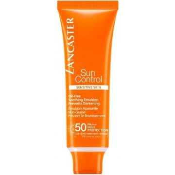 LANCASTER SUN CONTROL SENSITIVE SPF 50 FACE CREAM ZONNEBRAND TUBE 50 ML