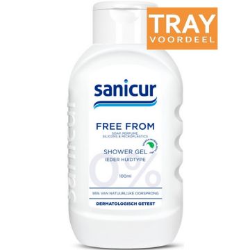SANICUR FREE FROM SHOWER GEL DOUCHEGEL TRAY 6 X 100 ML