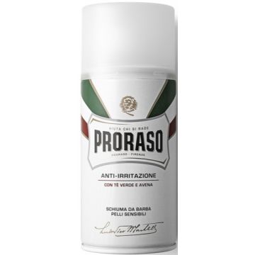 PRORASO WHITE (PRORASO) WHITE SHAVING FOAM GREEN TEA AND OATMEAL SCHEERSCHUIM SPUITBUS 50 ML