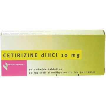 HEALTHYPHARM CETIRIZINE 10 MG TABLETTEN DOOSJE 10 STUKS