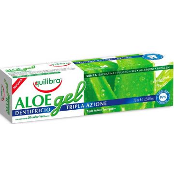EQUILIBRA ALOE GEL TRIPLE ACTION TOOTHPASTE TANDPASTA TUBE 75 ML