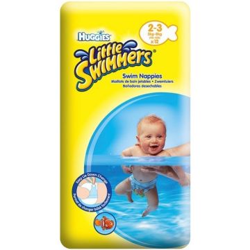 HUGGIES LITTLE SWIMMERS 2-3 3 KG-6 KG ZWEMLUIERS PAK 12 STUKS